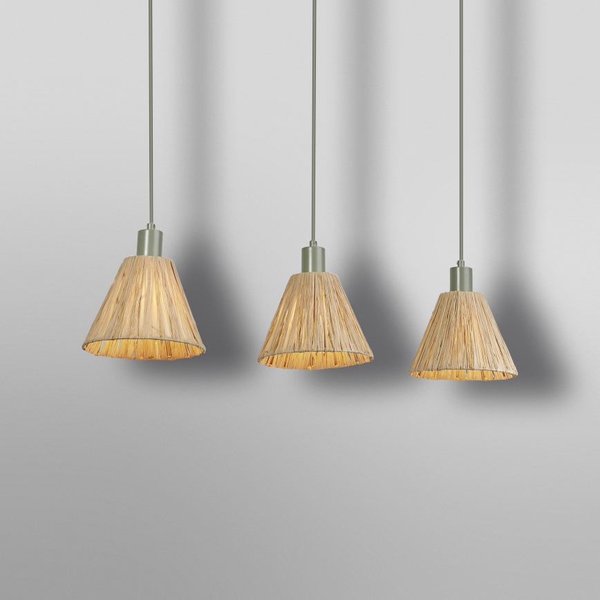 Ledvance - Kattokruunu johdossa DECOR RAFFIA 3xE27/15W/230V juuttinaru