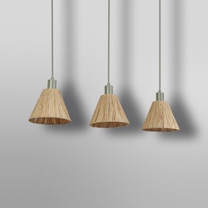 Ledvance - Kattokruunu johdossa DECOR RAFFIA 3xE27/15W/230V juuttinaru