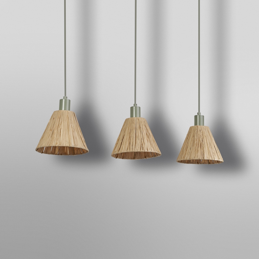 Ledvance - Kattokruunu johdossa DECOR RAFFIA 3xE27/15W/230V juuttinaru