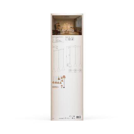 Ledvance - Kattokruunu johdossa DECOR RAFFIA 3xE27/15W/230V juuttinaru