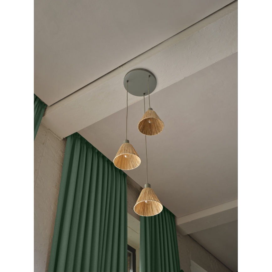 Ledvance - Kattokruunu johdossa DECOR RAFFIA 3xE27/15W/230V juuttinaru