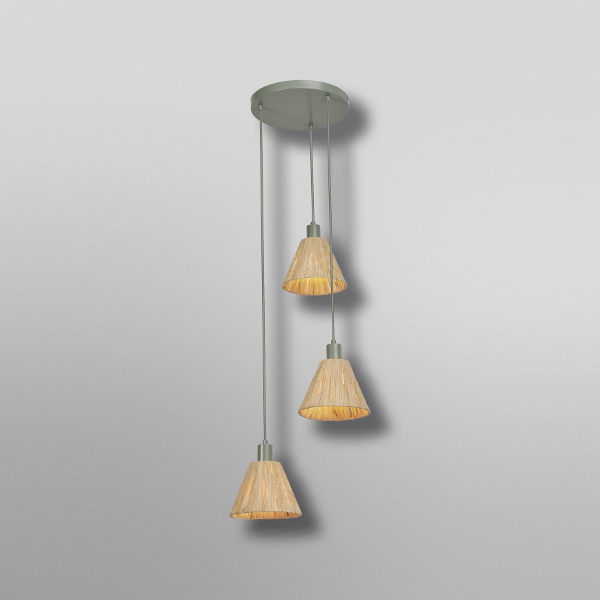 Ledvance - Kattokruunu johdossa DECOR RAFFIA 3xE27/15W/230V juuttinaru