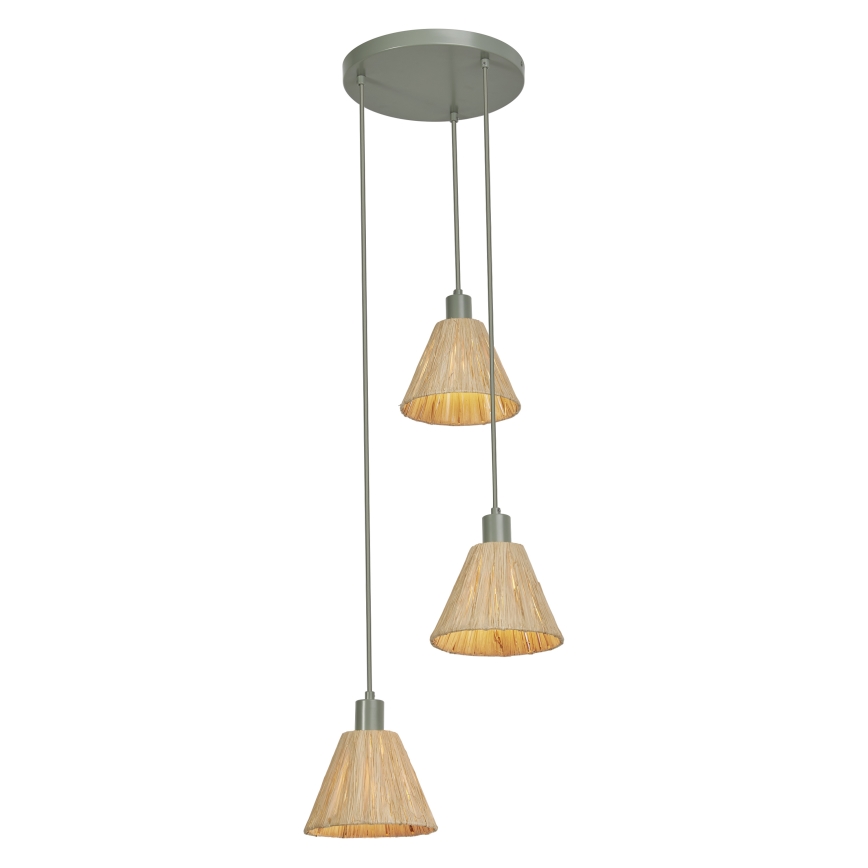 Ledvance - Kattokruunu johdossa DECOR RAFFIA 3xE27/15W/230V juuttinaru