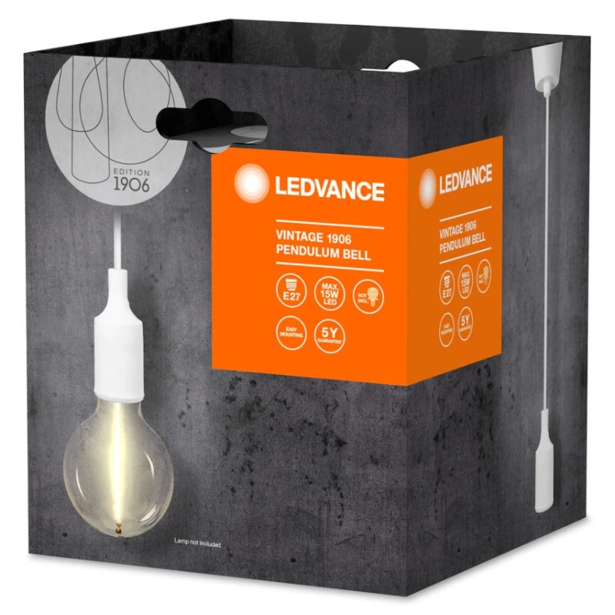 Ledvance - Kattokruunu johdossa PENDULUM BELL 1xE27/15W/230V valkoinen