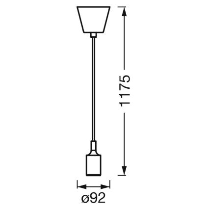 Ledvance - Kattokruunu johdossa PENDULUM BELL 1xE27/15W/230V valkoinen