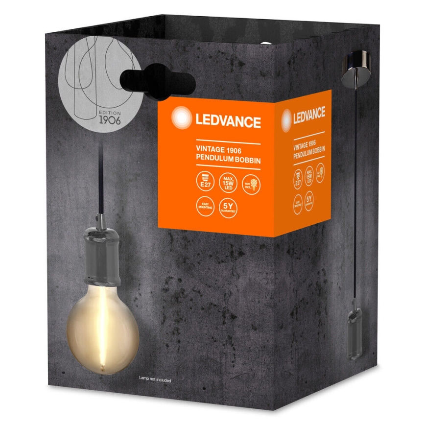 Ledvance - Kattokruunu johdossa PENDULUM ROBBIN 1xE27/15W/230V kiiltävä kromi