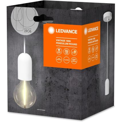 Ledvance - Kattokruunu johdossa PENDULUM ROUND 1xE27/15W/230V valkoinen