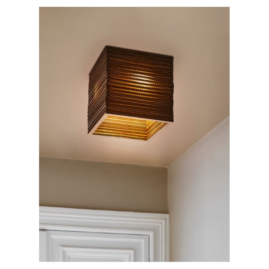 Ledvance - Kattovalo DECOR CARDBOARD 1xE27/15W/230V 25x25 cm
