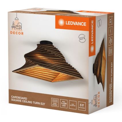 Ledvance - Kattovalo DECOR CARDBOARD 1xE27/15W/230V 40x40 cm