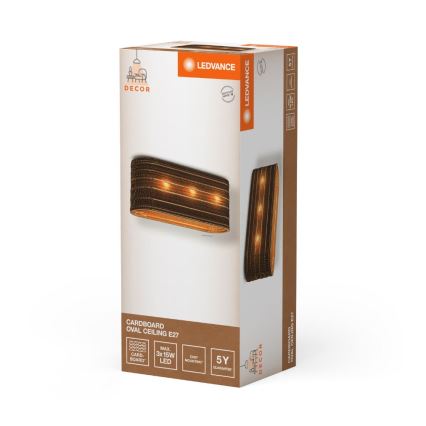 Ledvance - Kattovalo DECOR CARDBOARD 3xE27/15W/230V