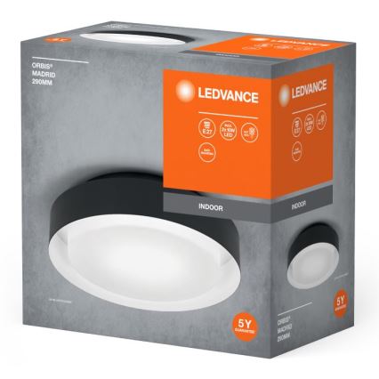 Ledvance - Kattovalo ORBIS MADRID 2xE27/10W/230V musta