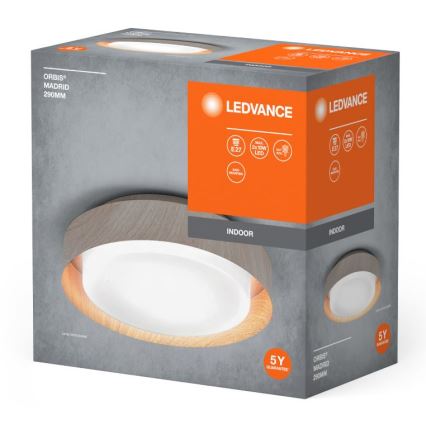 Ledvance - Kattovalo ORBIS MADRID 2xE27/10W/230V puu