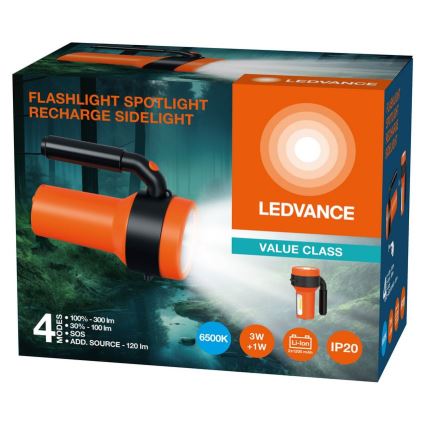 Ledvance - Ladattava LED-taskulamppu virtapankki FLASHLIGHT LED/3W/5V 2400 mAh