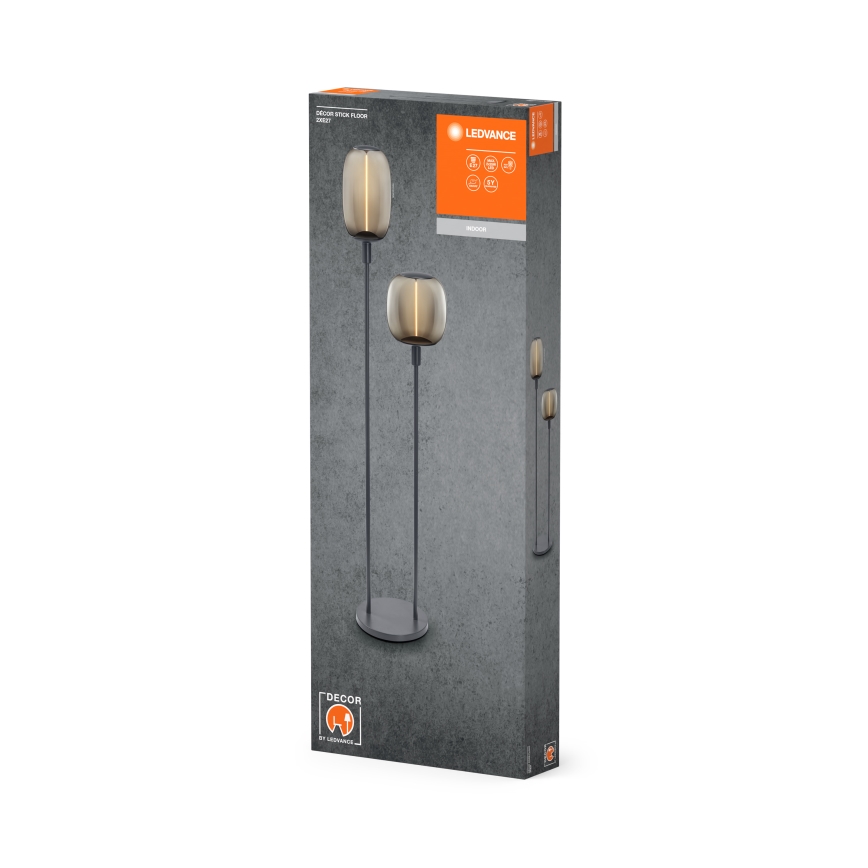 Ledvance - Lampun jalka DECOR STICK 2xE27/40W/230V antrasiitti