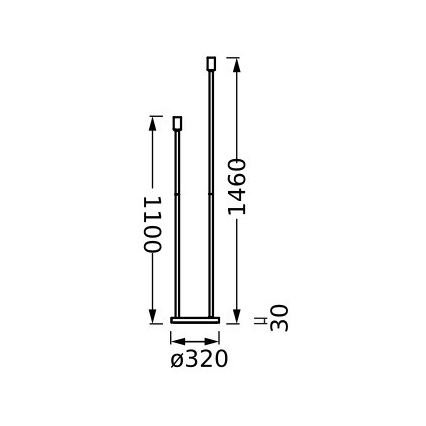 Ledvance - Lampun jalka DECOR STICK 2xE27/40W/230V antrasiitti