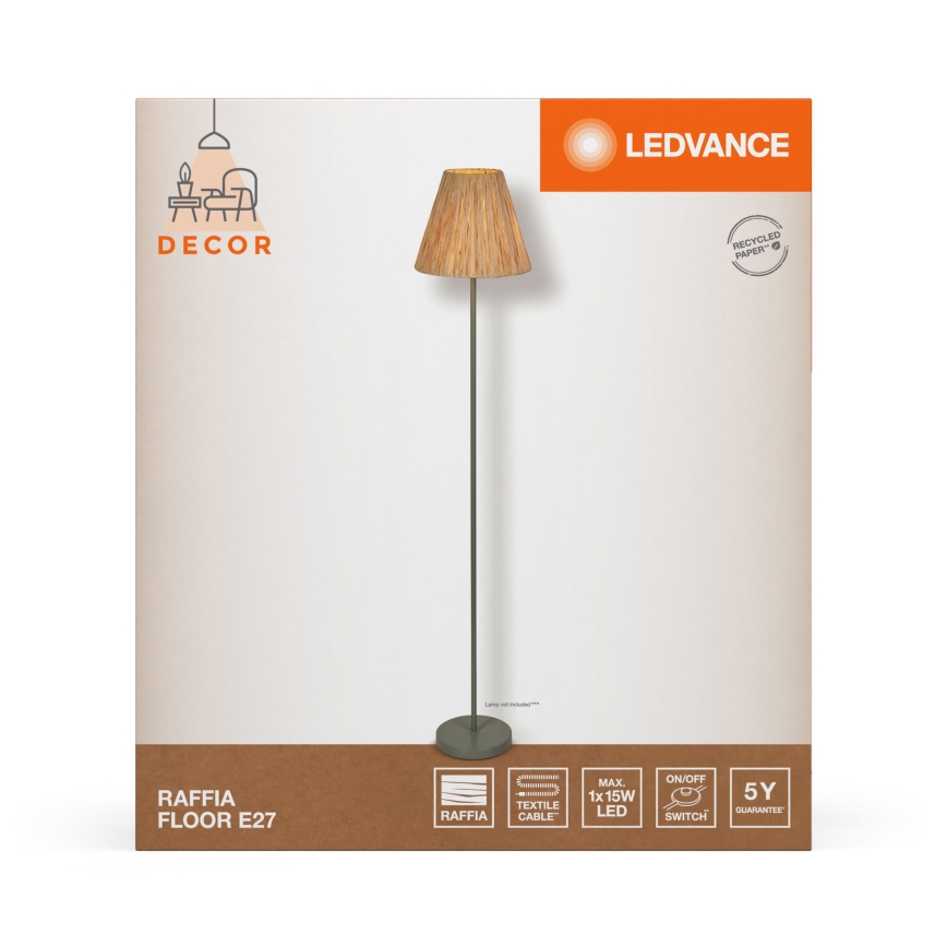Ledvance - Lattialamppu DECOR RAFFIA 1xE27/15W/230V juuttinaru