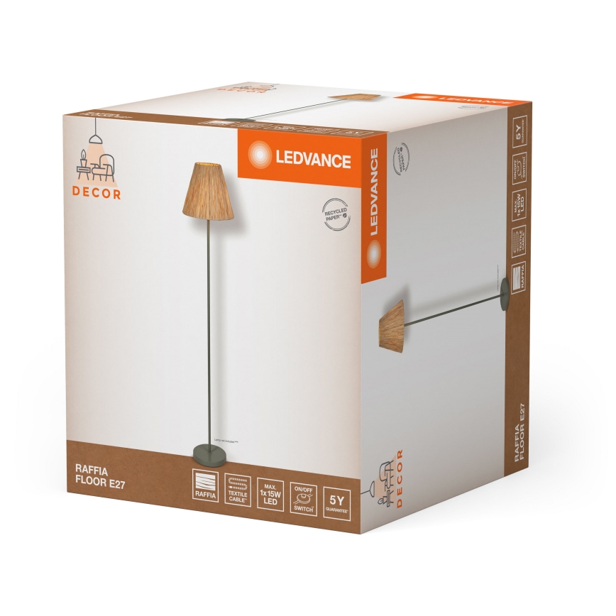 Ledvance - Lattialamppu DECOR RAFFIA 1xE27/15W/230V juuttinaru