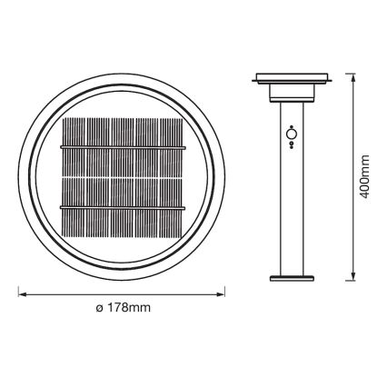 Ledvance - LED Himmennettävä aurinko lamppu anturilla CIRCLE LED/6W/3,2V 2200 mAh IP44