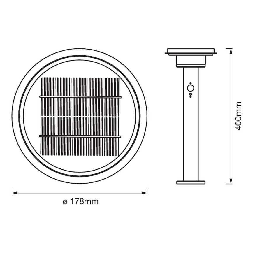 Ledvance - LED Himmennettävä aurinko lamppu anturilla CIRCLE LED/6W/3,2V 2200 mAh IP44