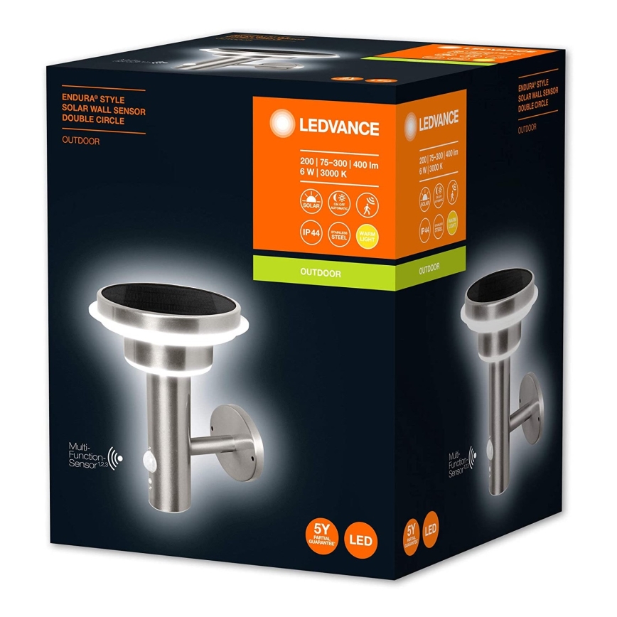 Ledvance - LED Himmennettävä aurinkokennovalo liike- ja hämärätunnistimella CIRCLE LED/6W/3,2V 2200 mAh IP44