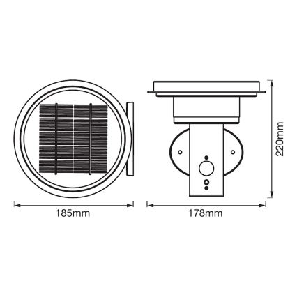 Ledvance - LED Himmennettävä aurinkokennovalo liike- ja hämärätunnistimella CIRCLE LED/6W/3,2V 2200 mAh IP44