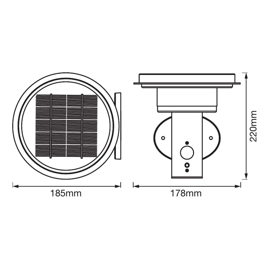 Ledvance - LED Himmennettävä aurinkokennovalo liike- ja hämärätunnistimella CIRCLE LED/6W/3,2V 2200 mAh IP44