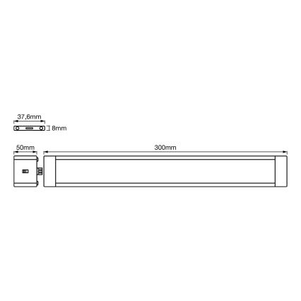 Ledvance - LED Himmennettävä kaapinalusvalaisin anturilla. CABINET LED / 6W / 230V