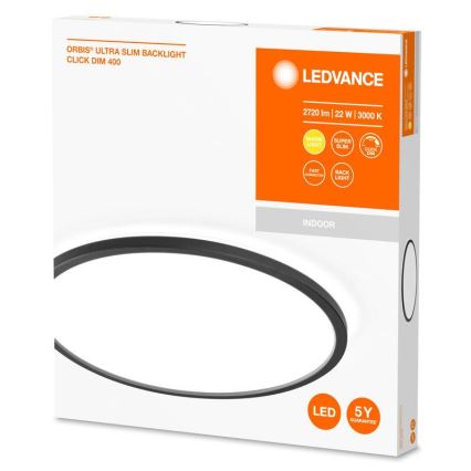 Ledvance - LED Himmennettävä kattovalo ORBIS LED/22W/230V black