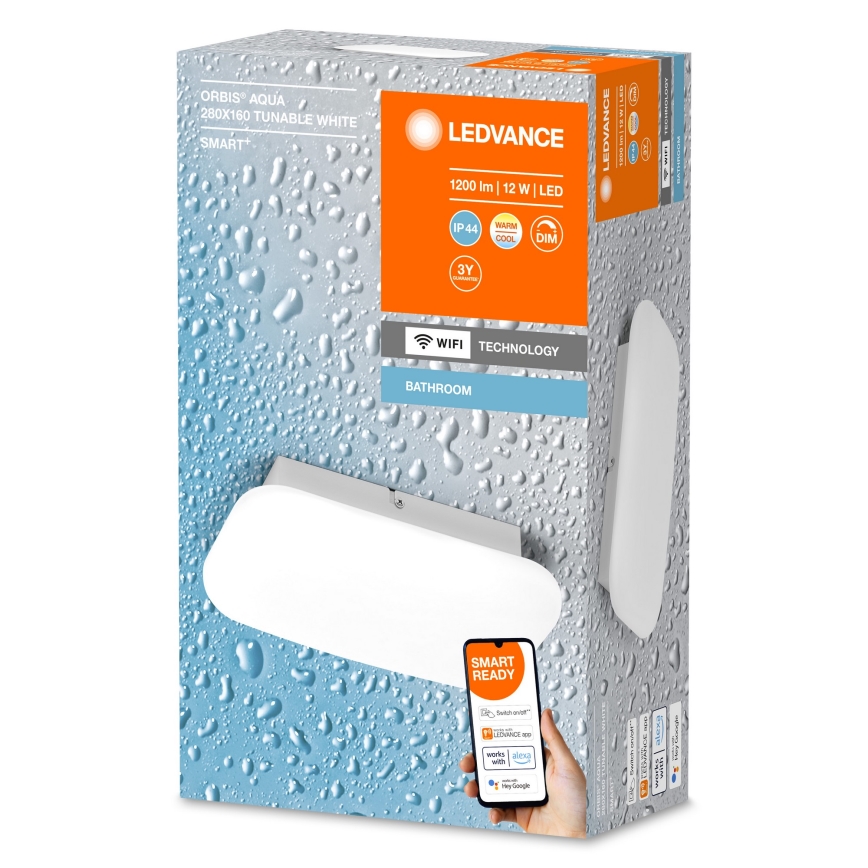 Ledvance - LED Himmennettävä kylpyhuoneen valo SMART+ AQUA LED/12W/230V 3000-6500K IP44 Wi-Fi