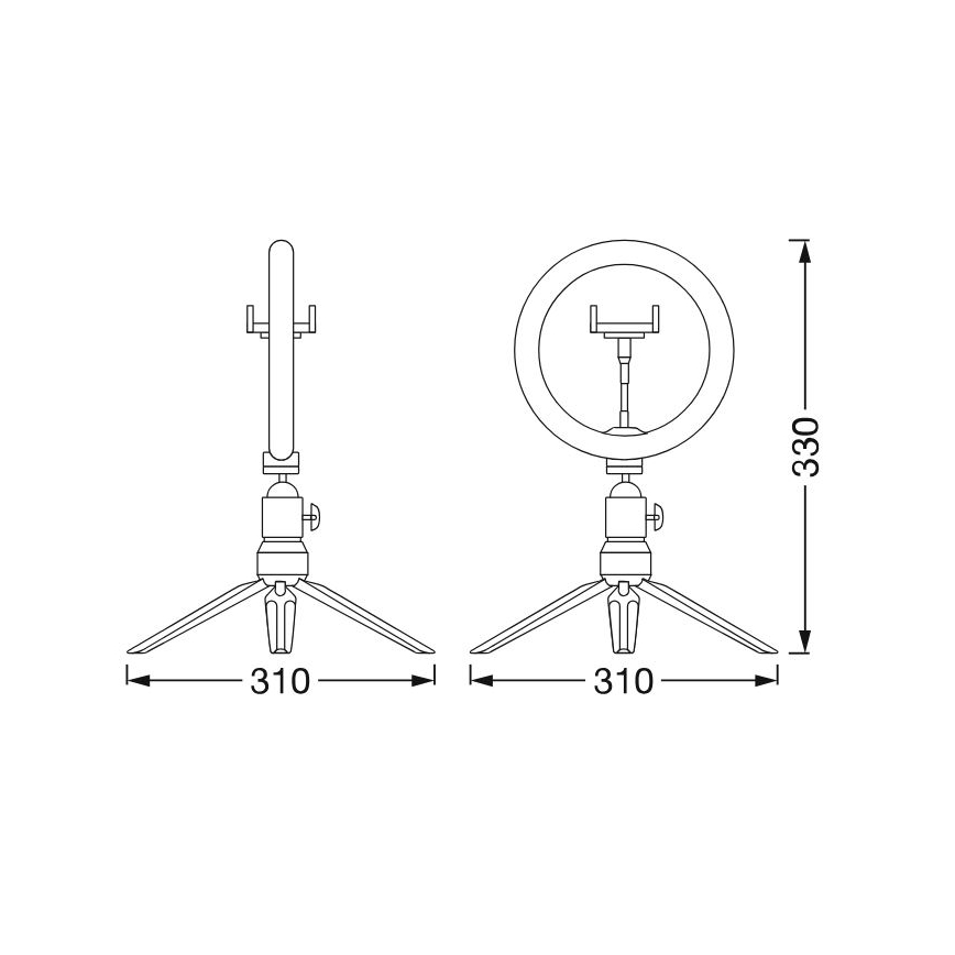 Ledvance - Himmennettävä LED-pöytävalaisin telineen kanssa ja pidike vloggaamiseen LED/5,5W/USB 3000/4000/6500K