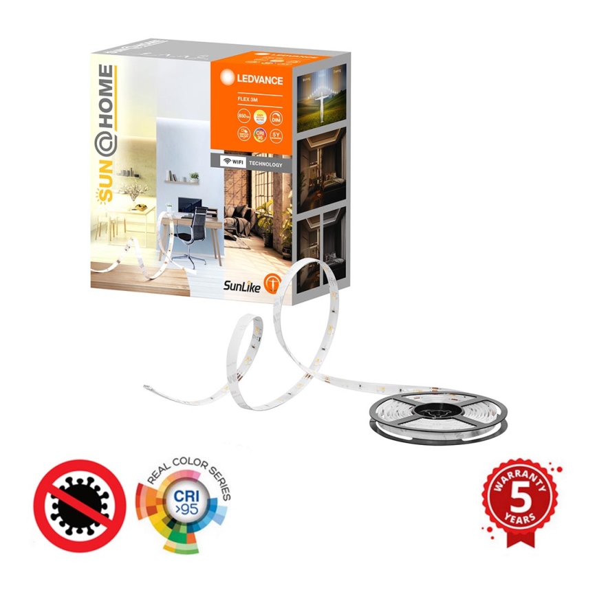 Ledvance - LED Himmennettävä nauha SUN@HOME FLEX 3m LED/13,5W/230V 2200-5000K Wi-Fi CRI 95