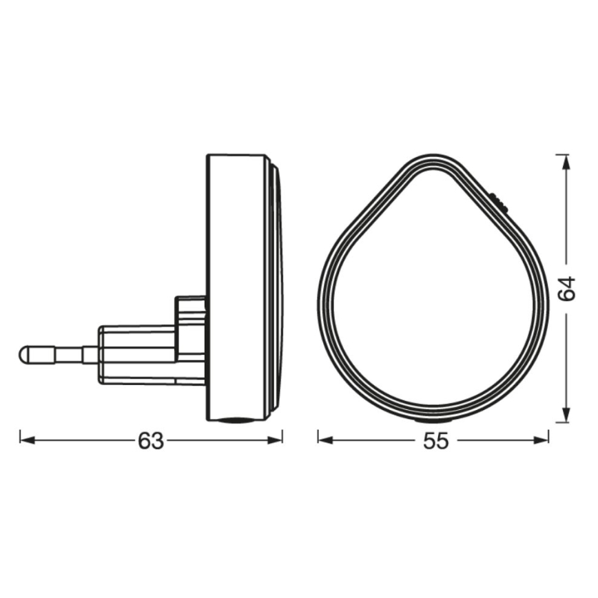 Ledvance - LED Himmennettävä pistorasiavalo LUNETTA LED/0,5W/230V