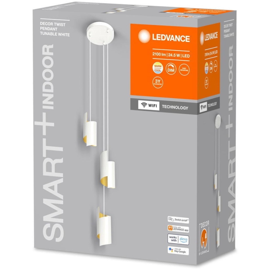 Ledvance - LED himmennettävä riippuvalaisin SMART+ DECOR 3xLED/8W/230V valkoinen Wi-Fi