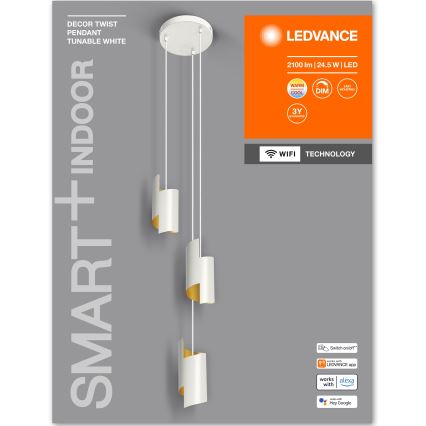 Ledvance - LED himmennettävä riippuvalaisin SMART+ DECOR 3xLED/8W/230V valkoinen Wi-Fi