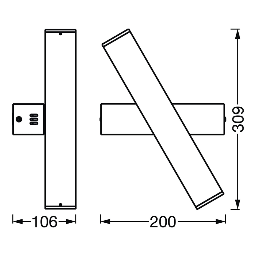 Ledvance - LED Himmennettävä seinävalo SMART+ CROSS 2xLED/6W/230V 3000-6500K Wi-Fi