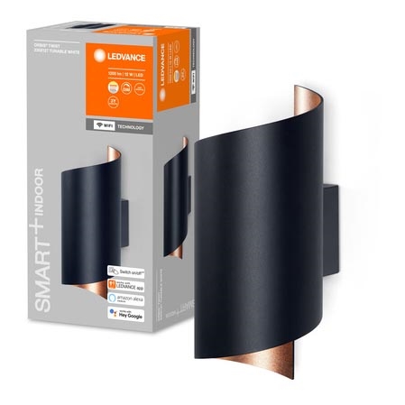 Ledvance - LED Himmennettävä seinävalo SMART+ TWIST LED/12W/230V 3000-6500K Wi-Fi musta