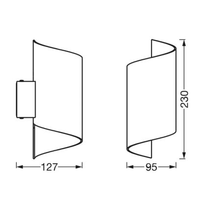 Ledvance - LED Himmennettävä seinävalo SMART+ TWIST LED/12W/230V 3000-6500K Wi-Fi musta
