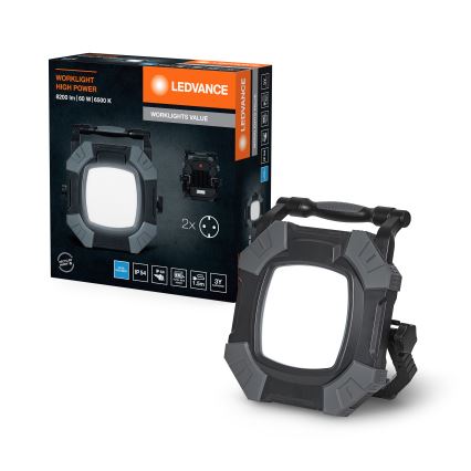 Ledvance - LED Himmennettävä työ kevyt kahdella pistokkeella WORKLIGHT VALUE LED/60W/230V IP54