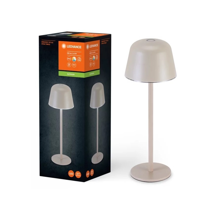 Ledvance - LED Himmennettävä ulko rechargeable lamppu TABLE LED/2,5W/5V IP54 beige