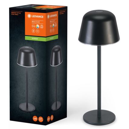 Ledvance - LED Himmennettävä ulko rechargeable lamppu TABLE LED/2,5W/5V IP54 musta