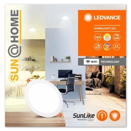 Ledvance - LED Himmennettävä upotettava valo SUN@HOME LED/22W/230V 2200-5000 CRI 95 Wi-Fi