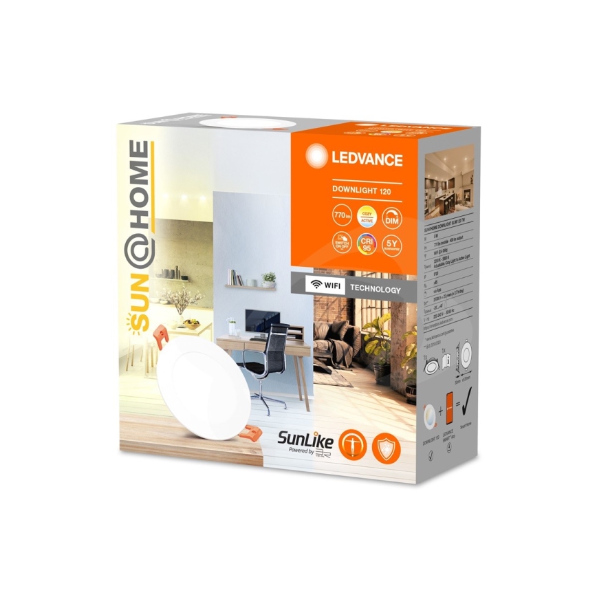 Ledvance - LED Himmennettävä upotettava valo SUN@HOME LED/8W/230V 2200-5000K CRI 95 Wi-Fi