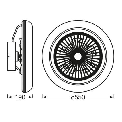Ledvance - LED Himmennettävä kattovalo tuulettimella  SMART+ LED/35W/230V Wi-Fi 3000-6500K + kauko-ohjain