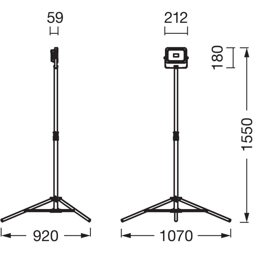 Ledvance - LED himmennettävä valonheitin pidikkeen kanssa WORKLIGHT TRIPOD LED/20W/3,7V IP54