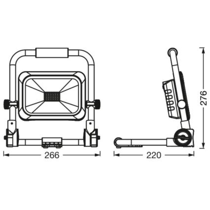 Ledvance - LED Himmennettävä ulko rechargeable valonheitin WORKLIGHT BATTERY LED/20W/5V IP54