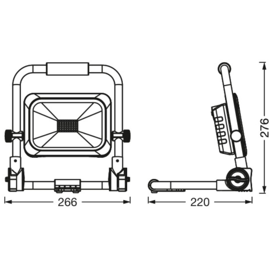 Ledvance - LED Himmennettävä ulko rechargeable valonheitin WORKLIGHT BATTERY LED/20W/5V IP54