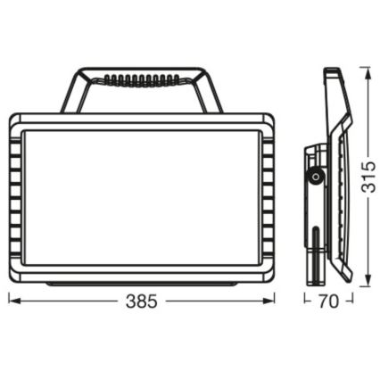 Ledvance - LED Himmennettävä ulko rechargeable valonheitin WORKLIGHT BATTERY LED/26W/5V IP54