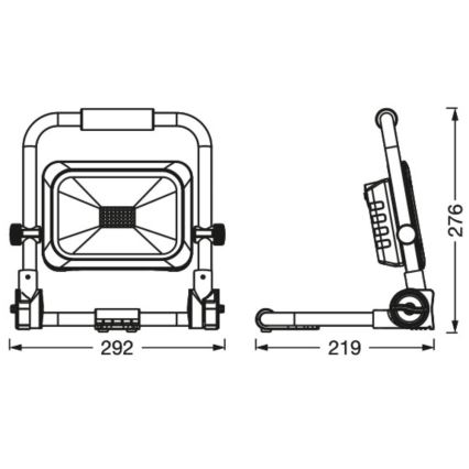 Ledvance - LED Himmennettävä ulko rechargeable valonheitin WORKLIGHT BATTERY LED/30W/5V IP54