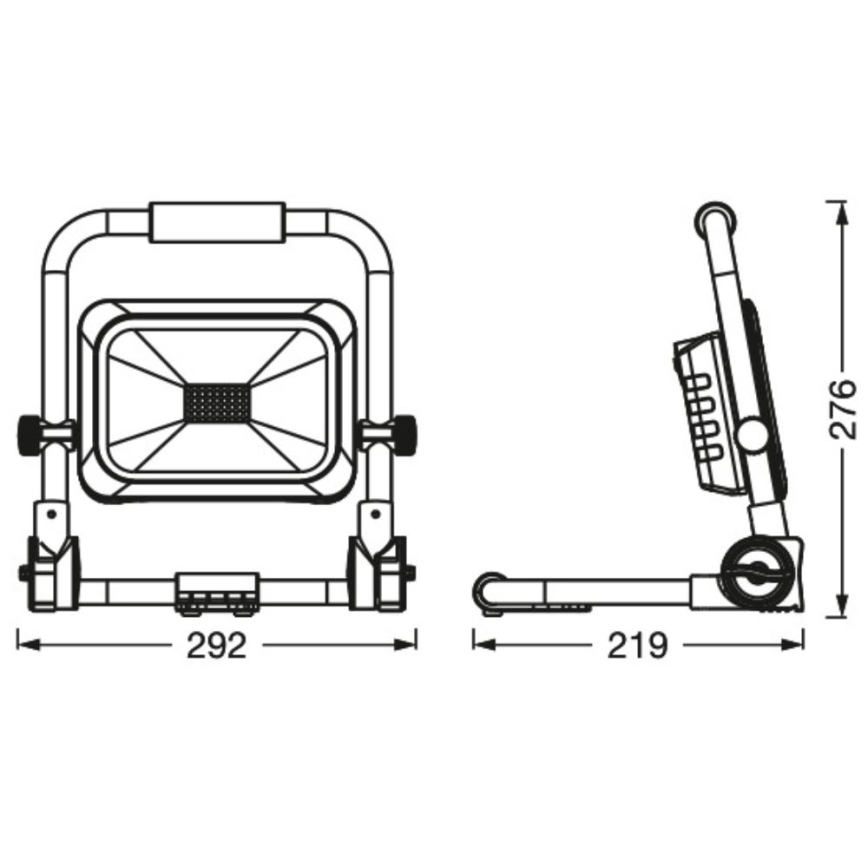 Ledvance - LED Himmennettävä ulko rechargeable valonheitin WORKLIGHT BATTERY LED/30W/5V IP54