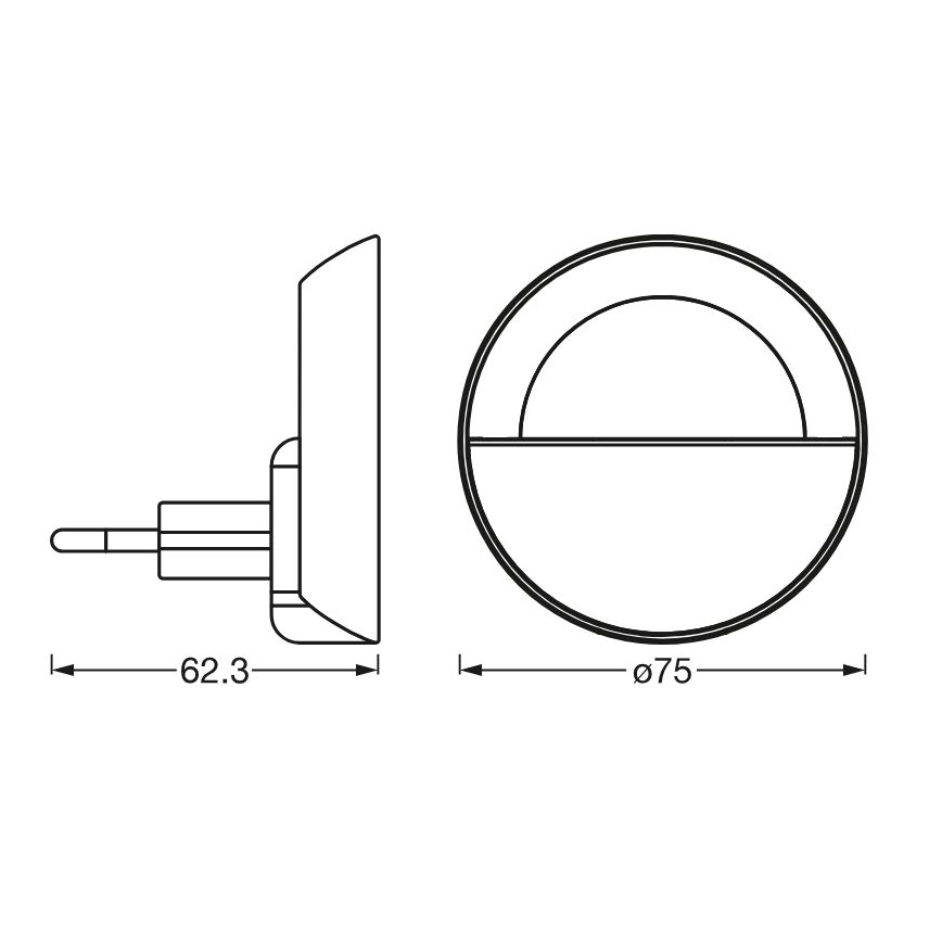 Ledvance - LED Himmennettävä yövalo LUNETTA LED/0,7W/230V